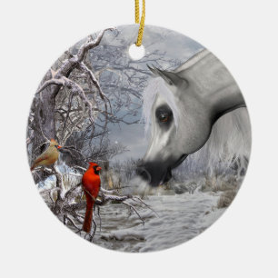 Caballo y ornamento cardinal - añada su tacto