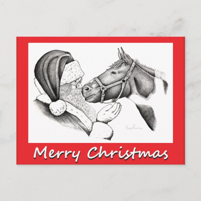 Caballo y Saanta Claus del navidad (Anverso)
