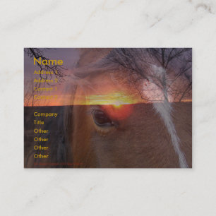 Caballo y tarjeta de visita de la salida del sol