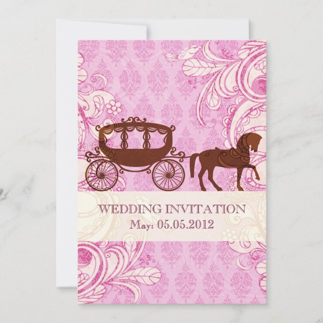 Caballo y transporte boda - Invitación a la boda (Anverso)