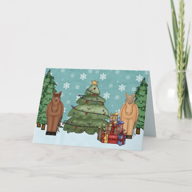 Caballos, Árbol de Navidad y Fiestas de Regalos (Anverso)