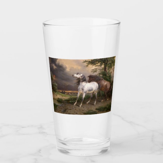 Caballos asustados por la tormenta (por Carle Vern (Anverso)