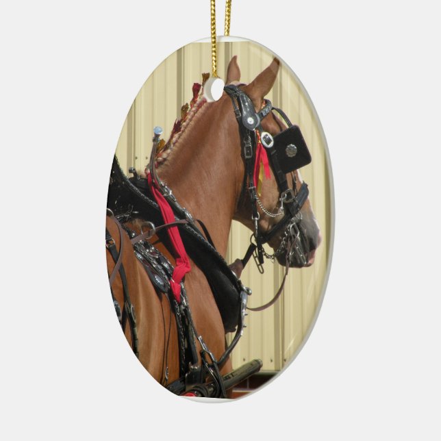 Caballos belgas en el arnés - ornamento bilateral (Izquierda)