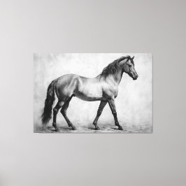 Caballos blancos negros monocromos | Gran arte mur