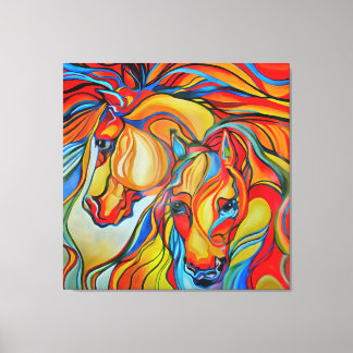 Caballos coloridos Resumen de arte