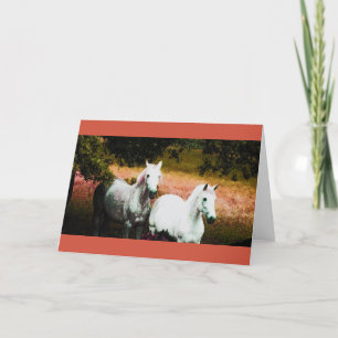 Caballos con una tarjeta de fantasía de ensueño