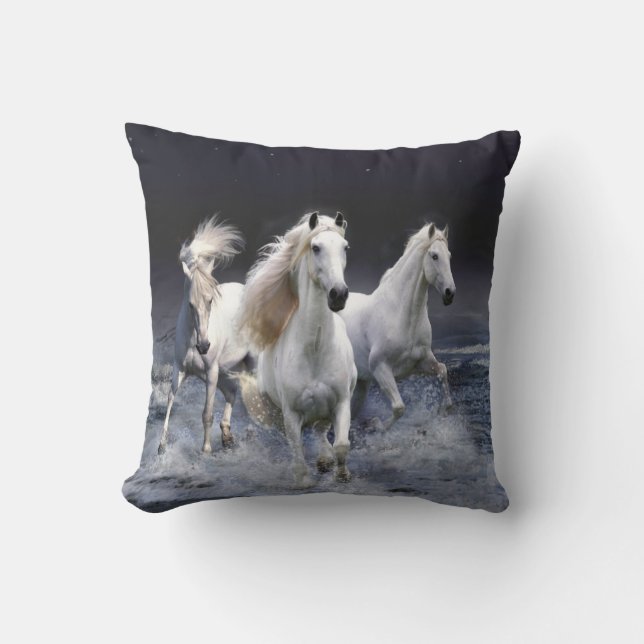 Caballos corriendo lanzando almohada (Anverso)