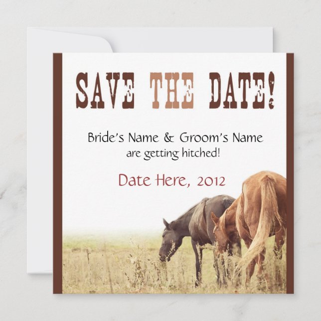 Caballos de afeitar - Invitación a la boda (Anverso)