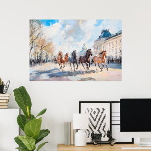 Caballos de Gallop urbanos en arte en movimiento