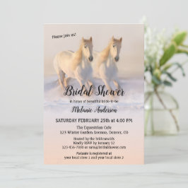 Caballos de invierno en invitación a ducha de novi