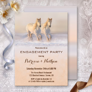 Caballos de invierno en la invitación a la fiesta