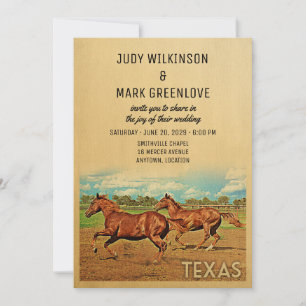 Caballos de invitación a la boda de Texas