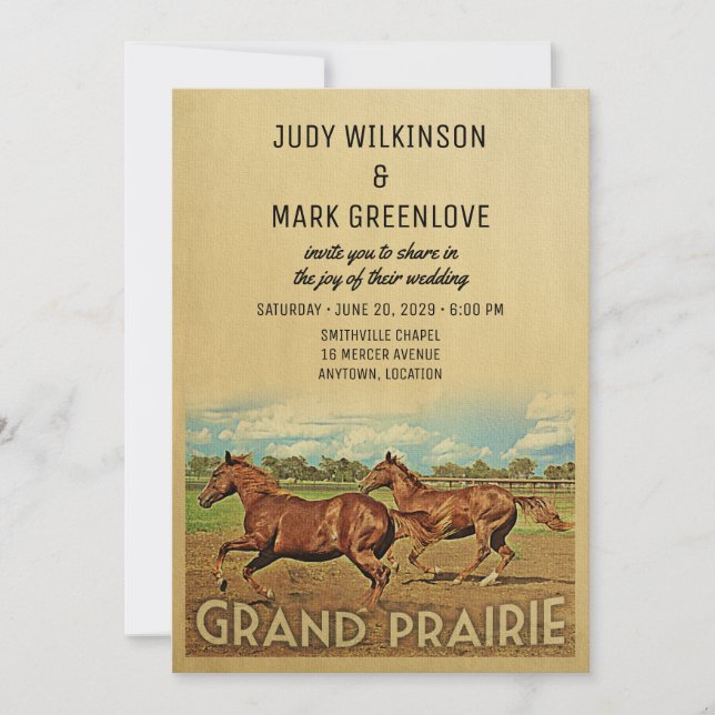 Caballos de Invitación a la Boda de Texas Grand Pr (Anverso)