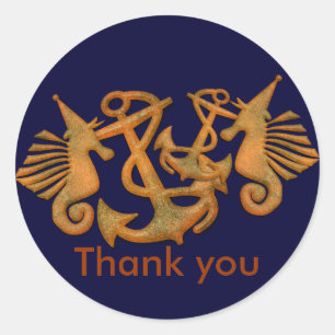 Caballos de mar Gracias Pegatinas