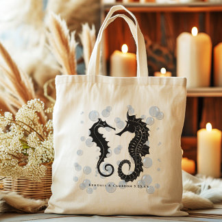 Caballos de mar Negro Boda bolsas de té