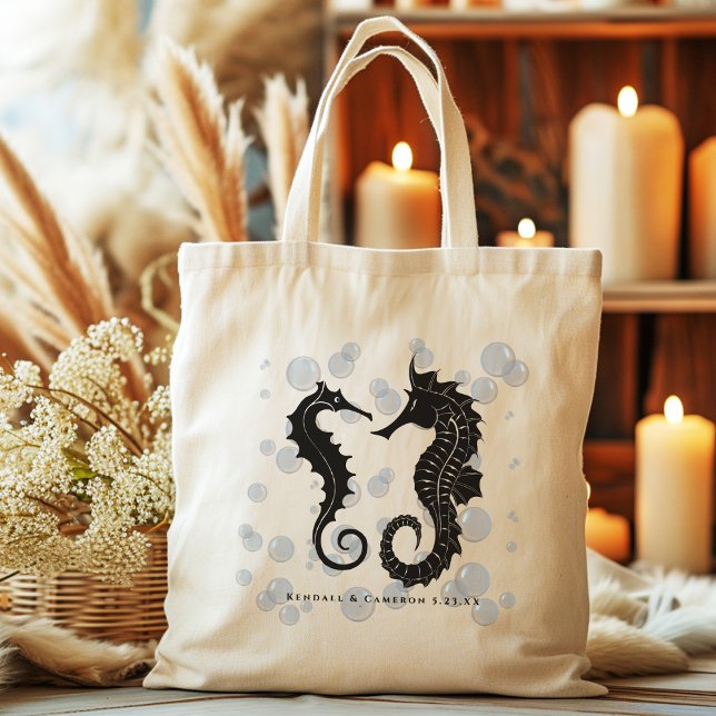 Caballos de mar Negro Boda bolsas de té (Subido por el creador)