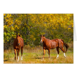 Caballos de otoño dorados