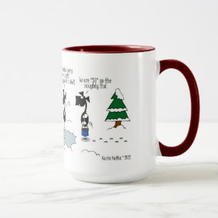 Caballos divertidos que roban las tazas del dibujo