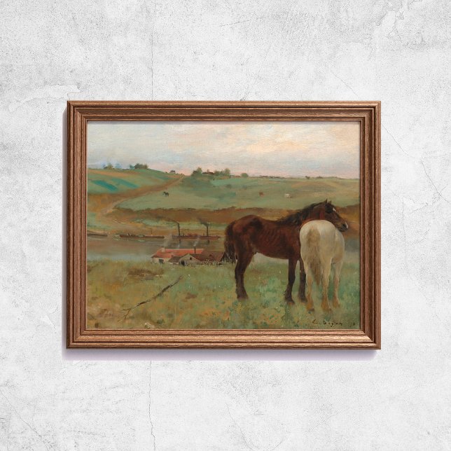 Caballos Edgar Degas En Un Antiguo Arte Famoso (Edgar Degas Horses In A Meadow Old Famous Art Poster
)