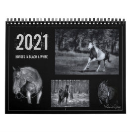 Caballos en blanco y negro - Calendario equino 202