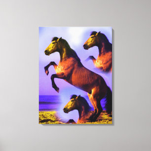 Caballos en la arena del arte del tiempo