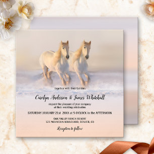 Caballos en la invitación a la Boda de Invierno de