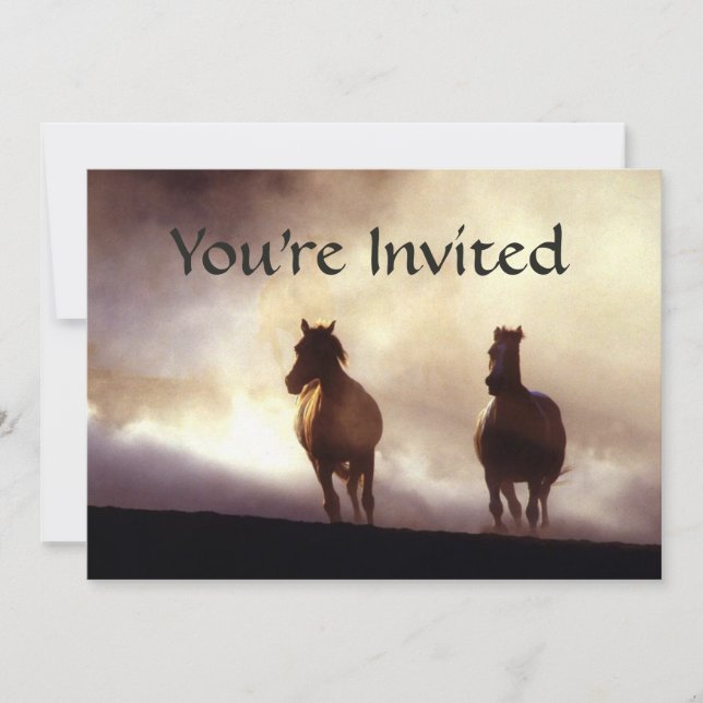 Caballos en la invitación de la colina (Anverso)