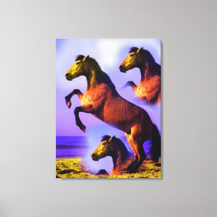 Caballos en las arenas del arte del tiempo