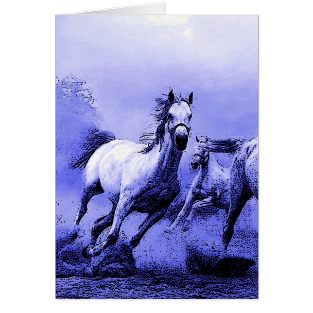 Caballos en marcha y luz luna azul (Frente)
