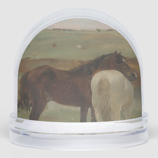 Caballos en una pradera, pintura al petróleo, Edga (Anverso)