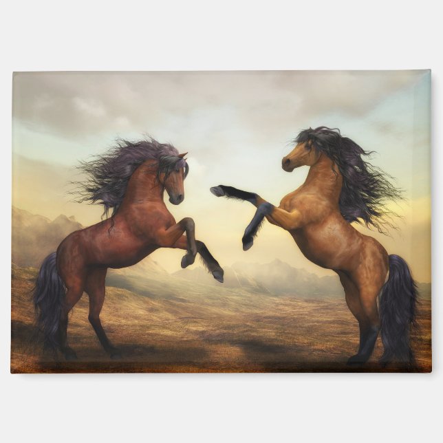 caballos encabritados imán (Anverso)