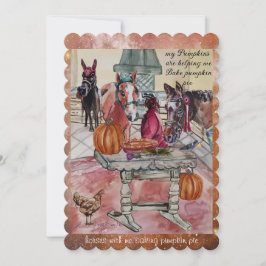 caballos haciendo una tarjeta de vacaciones de cal