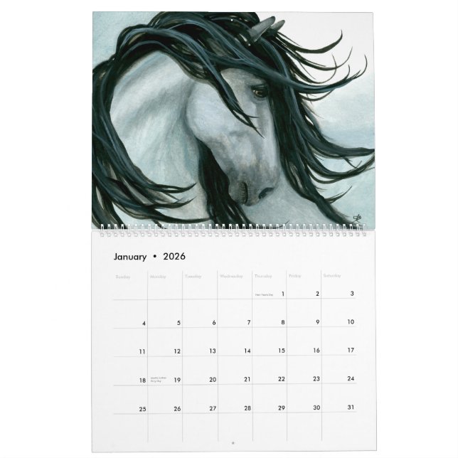 Caballos Majestuosos Por Calendario Bihrle (Jan 2026)