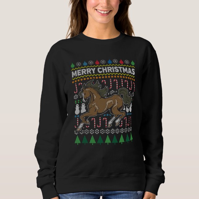 Caballos Navidades feos Sweater Willife Series (Anverso)