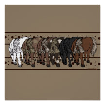 Caballos por figdewdrop Póster