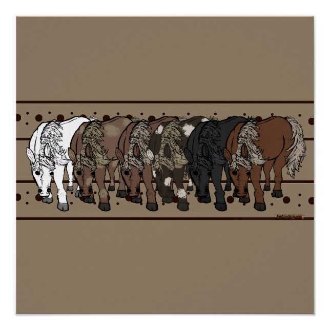 Caballos por figdewdrop Póster (Anverso)