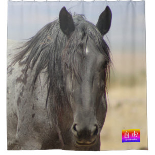CABALLOS SALVAJES DE LA CORTINA DE DUCHA DE LA LIB