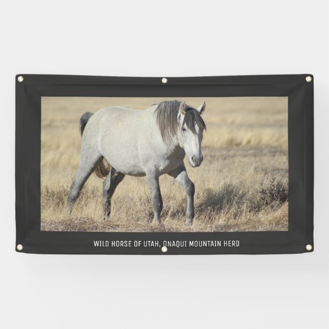 CABALLOS SALVAJES DE LA pancarta DE UTAH CON GRUPO (Horizontal)