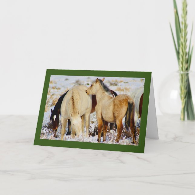 CABALLOS SALVAJES DE Tarjeta de NAVIDADES NATIVOS  (Anverso)