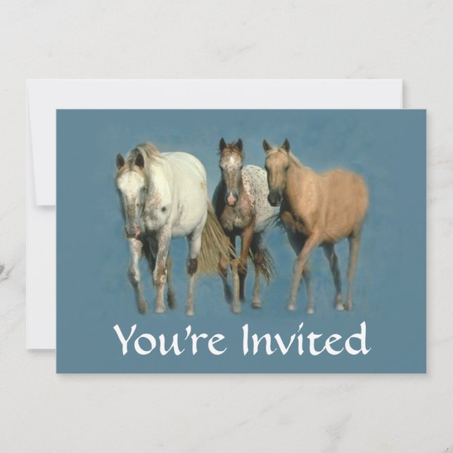 Caballos salvajes e invitación maravillosa del (Anverso)