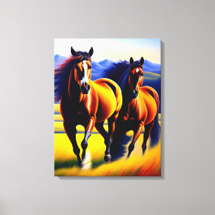 Caballos salvajes: impresión de arte de lienzo env