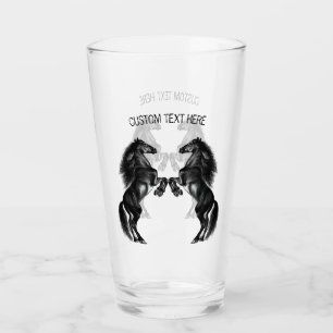 Caballos salvajes negros erguidos - Añadir tu text