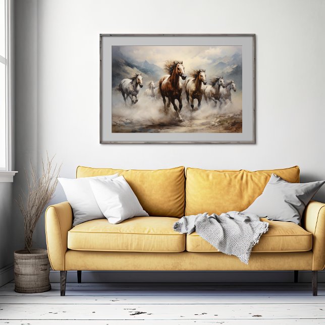 Caballos salvajes, Poster de arte acuarela (Subido por el creador)