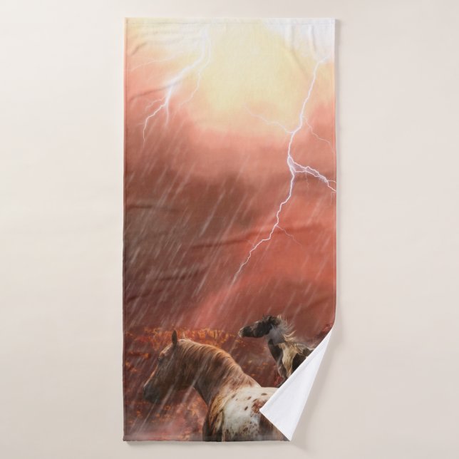 CABALLOS SALVAJES TORMENTA DESIERTA (Toalla de baño)
