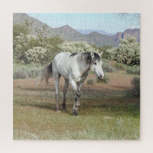 Caballos salvajes, vida silvestre, puzzle