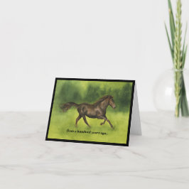 Caballos y coches Tarjeta de felicitación doblada