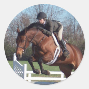 Caballos y pegatinas de salto de la demostración