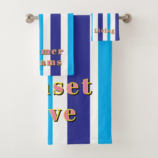 Cabana Beach Yellow Blue Stripes (In situ)