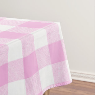 Cabaña Campestre Mantel de Cuadros Rosados para la