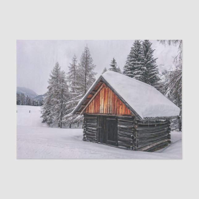 Cabaña de invierno más linda jamás! Papel de seda (Anverso)